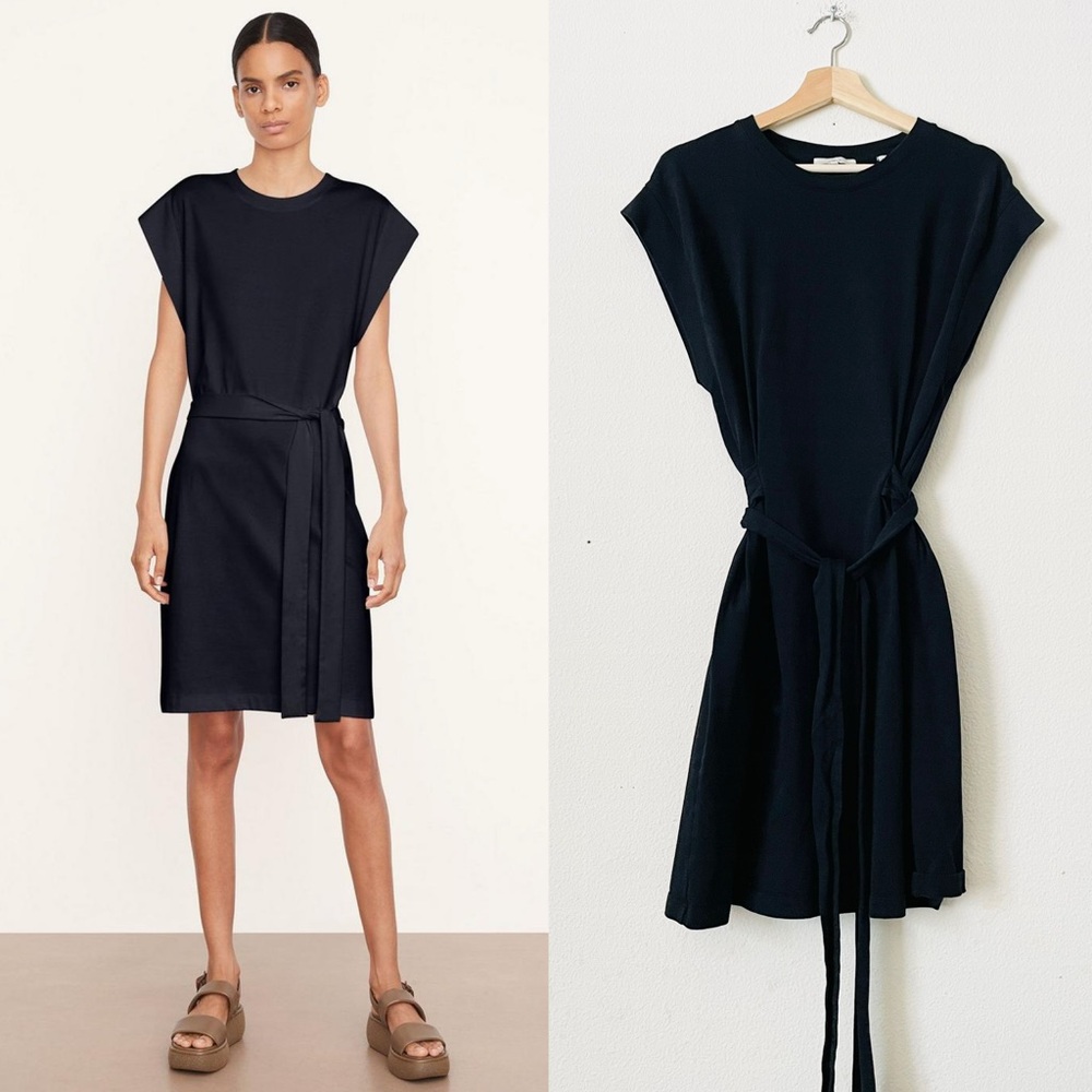 Vince LARGE crew neck belted muscle dress